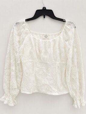 White Lace Peasant Blouse - Unbranded